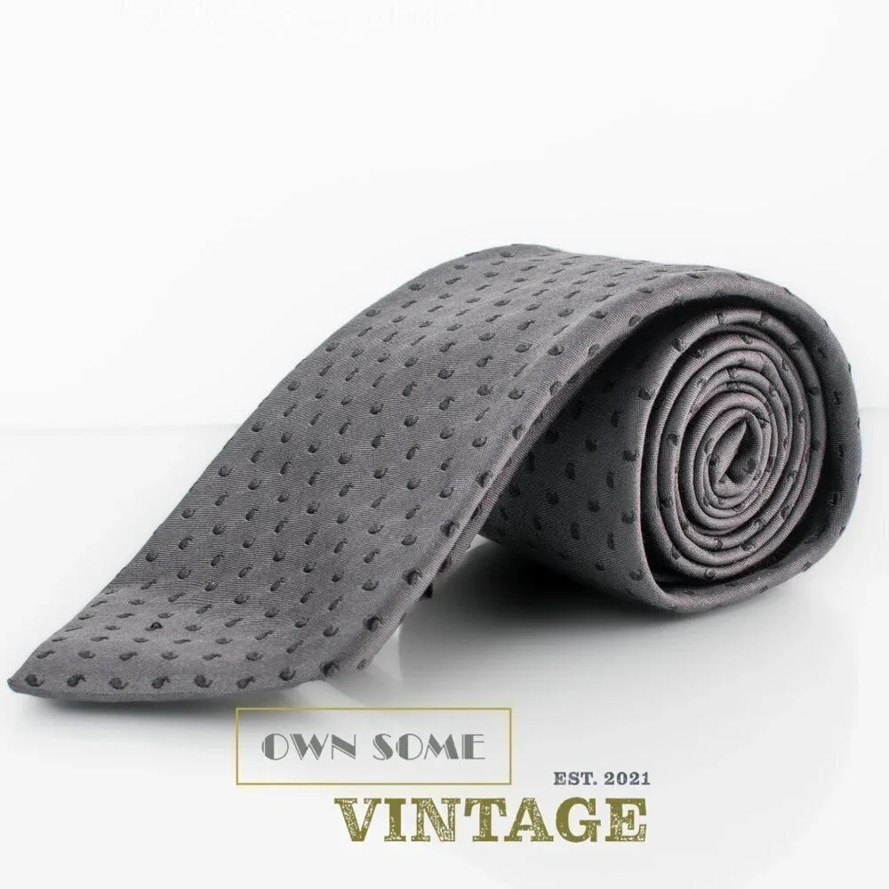 PAL ZILERI 100% Silk Tie | Gray with Black Accents | Designer Menswear